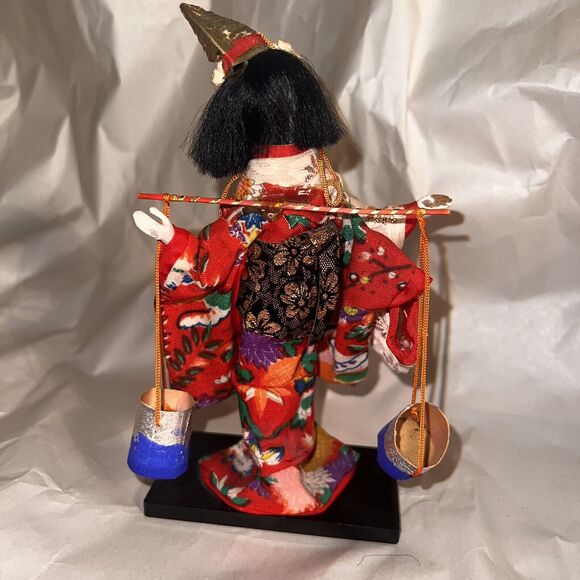 Vintage Shiokumi JAPANESE DOLL On Base 6" Tall Made In Japan - Picture 8 of 12